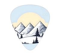 Set di 12 plettri per chitarra White Snowy Mountains Stampe tono nitido comodo e resistente all'usura per chitarra e ukulele