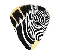 Set di 12 plettri per chitarra Zebra in bianco e nero, include 3 spessori di plettri per chitarre acustiche, ukulele e altro ancora.