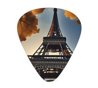 Set di 12 plettri per ukulele, basso, chitarra elettrica e acustica, da avere per chitarre, bella Torre Eiffel Parigi