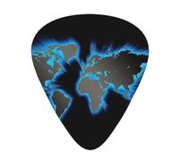 Set di 12 plettri per ukulele, basso, chitarra elettrica e acustica, da avere per chitarre, mappa del mondo