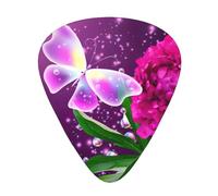 Set di 12 plettri per ukulele, basso, chitarra elettrica e acustica, da avere per chitarristi, bella farfalla viola floreale