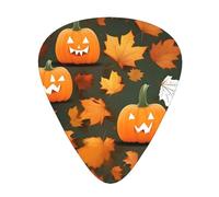 Set di 12 plettri per ukulele, basso, chitarra elettrica e acustica, da avere per chitarristi e suonatori, zucca Happy Thanksgiving Day