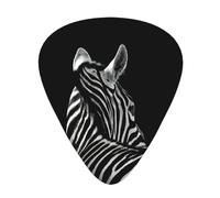 Set di 12 plettri per ukulele, basso, chitarra elettrica e acustica, da avere per chitarristi, nero e bianco, zebra