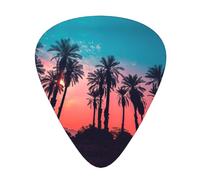 Set di 12 plettri per ukulele, basso, chitarra elettrica e acustica, da avere per chitarristi, palme al tramonto