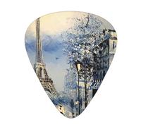 Set di 12 plettri per ukulele, basso, chitarra elettrica e acustica, da avere per chitarristi, romantica Torre Eiffel di Parigi