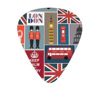 Set di 12 plettri per ukulele, basso, chitarra elettrica e acustica, da avere per chitarristi, simboli dell'Inghilterra