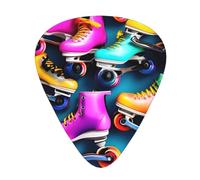 Set di 12 plettri per ukulele, basso, chitarra elettrica e acustica, ideali per chitarristi, pattini a rotelle colorati