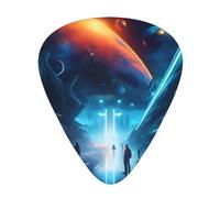 Set di 12 plettri Science Fiction Future Prints, suono nitido e confortevole e resistente all'usura, per chitarra e ukulele
