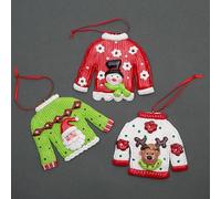 Set di 12 ponticelli da appendere con Babbo Natale pupazzo di neve renna albero di Natale da parete decorazioni per la casa