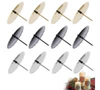 Set di 12 portacandele in metallo, 6 cm, portacandele a forma di corona dell'Avvento, 3 colori, piatto candela, candelabro con picco, per fai da te, Natale, ghirlanda dell'Avvento, vaso di fiori