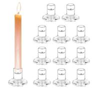 Set di 12 Portacandele in Vetro Trasparent 6.8 cm di Diametro e 5.8 cm di Altezza Porta Candele in Vetro Trasparente per Lumini, Matrimoni, Feste e Decorazioni da Tavolo, per Candele di 2.2 cm
