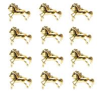 Set di 12 portatovaglioli ad anello in metallo a forma di cavallo con fibbia per tovaglioli, accessori per hotel/hotel, colore: oro