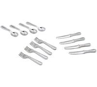 Set di 12 posate in miniatura in scala 1/12, in acciaio inox, accessori per decorazioni per cupcake e modelli (forchette/cucchiai piccoli da 2 cm)