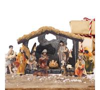 Set di 12 presepi da tavola in resina | Collezione di statuette della