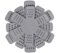 Set di 12 protezioni per padelle grigie più grandi e spesse con stelle, set di 12 e 3 diverse dimensioni, separatori per pentole per impilare pentole nell'armadio della cucina