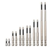 Set di 12 punte magnetiche per cacciavite PH2 in lega di acciaio lungo, antiscivolo, per guida a vite resistente, con strumenti elettrici e manuali