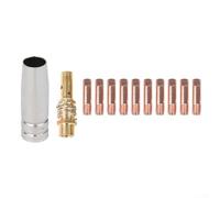 Set di 12 punte per saldatura MIG con punte in rame 0 8/1 0 mm, ugello gas e diffusore compatibile con torce AK15 MB15 su macchine MIG MAG (1,0 mm)