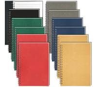 Set di 12 Quaderni a Spirale A5, 21x14cm 60 Fogli a Righe Colori Assortiti Copertina in Carta Kraft Quaderno Appunti Spiralato Blocco Note con Rilegatura a spirale per Appunti Regali Progetti Scuola
