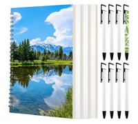 Set di 12 quaderni a sublimazione con 4 quaderni A5 e 8 penne in metallo, 120 pagine vuote per progetti di trasferimento di calore fai da te