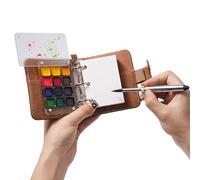 Set di 12 quaderni per acquerelli da viaggio, con pennello a doppia punta e carta 100% cotone, copertina in pelle PU, perfetto per artisti, pittori amatoriali e amanti della pittura