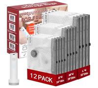 Set di 12 sacchetti da viaggio con pompa wireless ricaricabili, 4S/4M/4L, portatili, salvaspazio, per viaggi e casa, sigillatura sottovuoto per vestiti, coperte, conservazione stagionale della casa