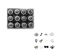 Set di 12 scalpelli in metallo da 2 mm, serie animale, strumento per incidere gioielli, set di timbri in metallo, per gli appassionati di creazione di gioielli