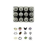 Set di 12 scalpelli in metallo da 2 mm, serie animale, strumento per incidere gioielli, set di timbri in metallo, per gli appassionati di creazione di gioielli