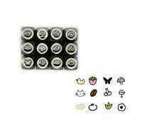 Set di 12 scalpelli in metallo da 2 mm, serie animale, strumento per incidere gioielli, set di timbri in metallo, per gli appassionati di creazione di gioielli