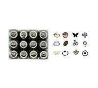 Set di 12 scalpelli in metallo da 2 mm, serie animale, strumento per incidere gioielli, set di timbri in metallo, per gli appassionati di creazione di gioielli