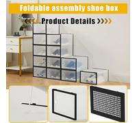Set di 12 Scatole Portascarpe, Contenitori Trasparenti Impilabili in Plastica con Coperchio, per Scarpe, Sneaker, Giocattoli, Armadio e Sotto il Letto