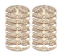 Set di 12 sottobicchieri in legno rotondi, sottobicchieri albero della vita Per La Meditazione (10 X 10 Cm), Antiscivolo, Adatti per Casa, Bar, Caffetteria, Azienda, Utili