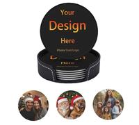 Set di 12 Sottobicchieri Personalizzati Sottobicchieri in Pelle Personalizzati per Bevande Aggiungi la tua Foto Testo Logo Tappetino Antiscivolo Personalizzato Portabicchieri per bar Caffè Cucina Casa
