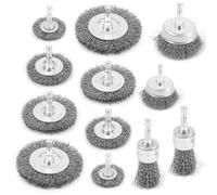 Set di 12 Spazzole Metalliche, Spazzola per Trapano Metallica da 6 MM, Avvitatore A Batteria, Spazzola In Acciaio Per La Rimozione di Ruggine/Corrosione/Colore,Inserto Abrasivo per Trapano
