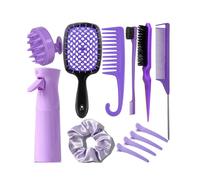 Set di 12 spazzole per capelli da donna, flacone spray, 3 spazzole lisce per bambini, massaggiatore morbido per il cuoio capelluto, spazzola dist