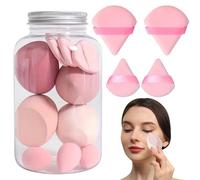 Set di 12 spugne per il trucco, per sfumare il trucco, senza lattice, spugna di bellezza per uso bagnato e asciutto, soffio morbido ed elastico, per donne, fidanzata, madre, moglie