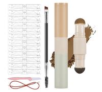 Set di 12 stencil per sopracciglia riutilizzabili, da donna, include elastico, rasoio per sopracciglia, polvere per sopracciglia, forme e tintura, adatto per principianti
