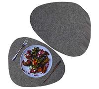 Set di 12 tovagliette Apart, in feltro, a forma di rene, colore grigio e antracite (1 set di 12 tovagliette in feltro)