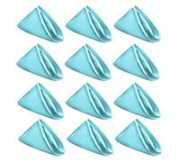Set di 12 tovaglioli di stoffa in raso, lavabili e riutilizzabili, per l'uso quotidiano, per il ristorante, il matrimonio, l'autunno del Ringraziamento e Natale, 50,8 x 50,8 cm, azzurro