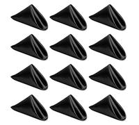 Set di 12 tovaglioli di stoffa neri in raso, lavabili, riutilizzabili, per uso quotidiano, per tavolo, ristorante, matrimonio, autunno del Ringraziamento e Natale, 50,8 x 50,8 cm, nero