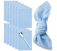 Set di 12 tovaglioli in tessuto, 42 x 42 cm, tovaglioli di lino riutilizzabili, decorazione da tavolo per cene di famiglia, matrimoni, banchetti, casa, Natale, lavabile in lavatrice (grigioblu)
