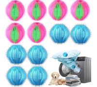 Set di 12 trappole per capelli per lavatrici, riutilizzabili, per peli di animali e gatti, con filtro extra forte, efficace contro (12 pezzi blu)