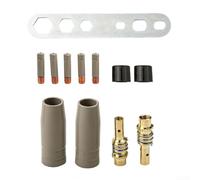 Set di 12 ugelli per saldatura con protezione rivestimento per ugelli airless antiaderenti, punte di contatto in rame 0 6/0 8/0 9/1 0/1 2 mm e clip per elettrodi per saldatura efficiente (1,2 mm)