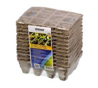 Set di 12 vassoi vasetti per germinazione semi in fibra di torba biodegradabile