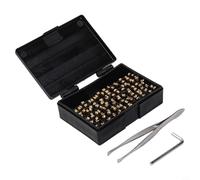 Set di 120 lettere a caldo in rame, 2 x 3 x 15 mm, nastro termico per stampa di caratteri per la codifica della data e il numero di lotto stampa su pellicole per imballaggio, foglio di alluminio,