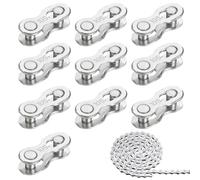 Set di 1200 anelli di Maglia Catena Bici 10V In Acciaio, Catena A Sgancio Rapido Maglie Della Catena Della Bicicletta, Bicicletta Maglie per Le Bici A 10 Velocità, Bici Connettore Rapido