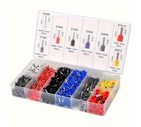 Set di 1200 morsettiere tubolari a crimpare con manicotti isolati, puntali colorati e connettori elettrici assortiti per anello, forcella,