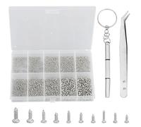 Set di 1200 viti piccole, mini set di viti autofilettanti, M1/M1.2/M1.4/M1.7, micro teste rotonde, set di viti per occhiali, orologi, telefoni, fotocamere, computer portatili.