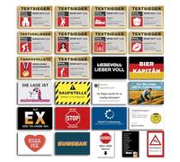 Set di 125 adesivi Malle in alta qualità con rivestimento UV, 25 motivi x 5 adesivi, accessori Malle Sauf Saufen JGA Maiorca, vincitore del test, festival, festa | by Drinkoparty