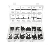 Set di 128 connettori per tubo flessibile per auto, con riduzione, diritti e connettori a T, per varie applicazioni automobilistiche, con custodia