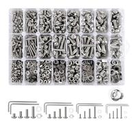Set di 1280 viti filettate M3 M4 M5 M6 in acciaio inox 304 con testa cilindrica a esagono incassato con dadi, rondelle e chiavi a brugola